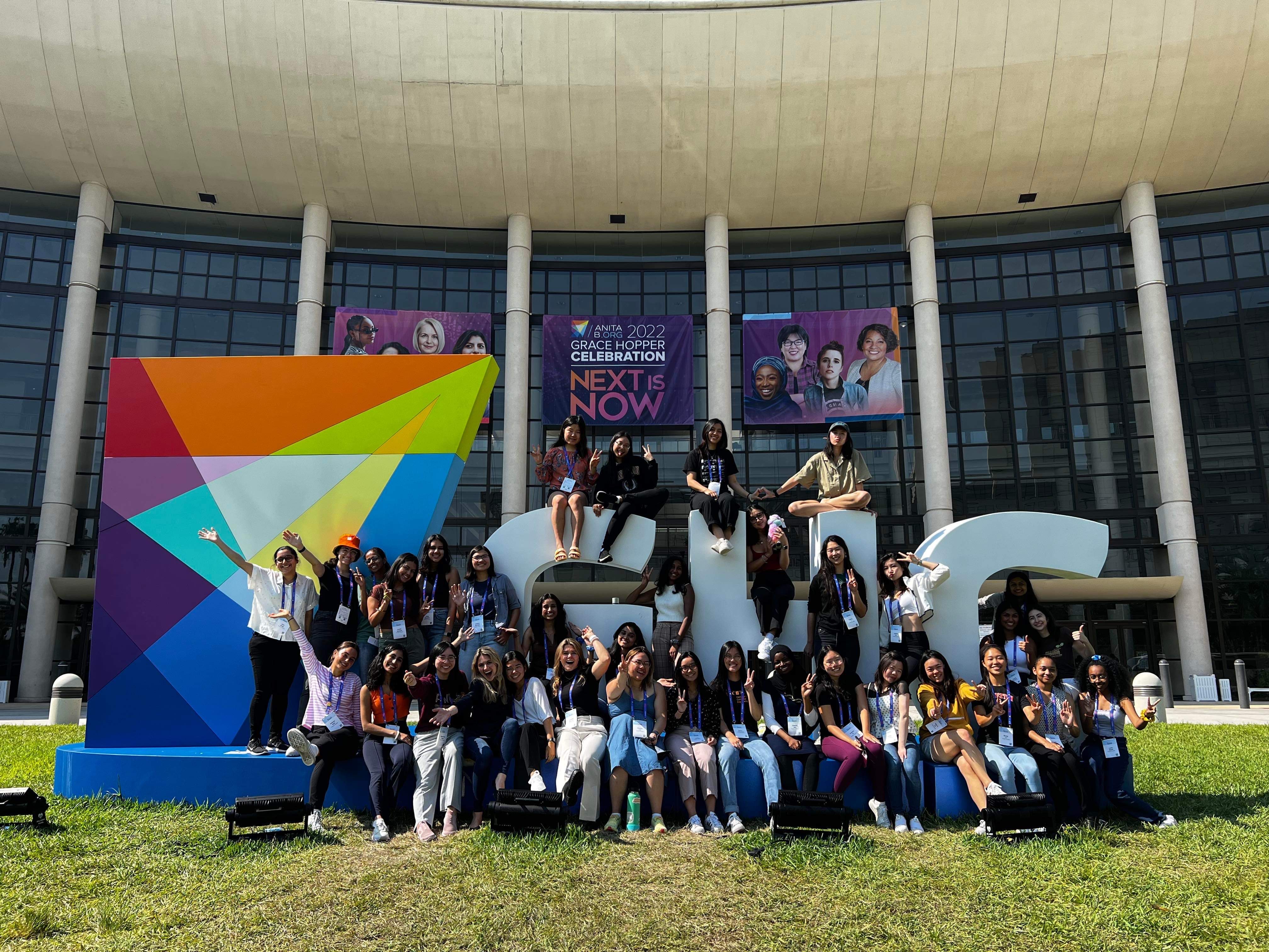 Group of students at a conference