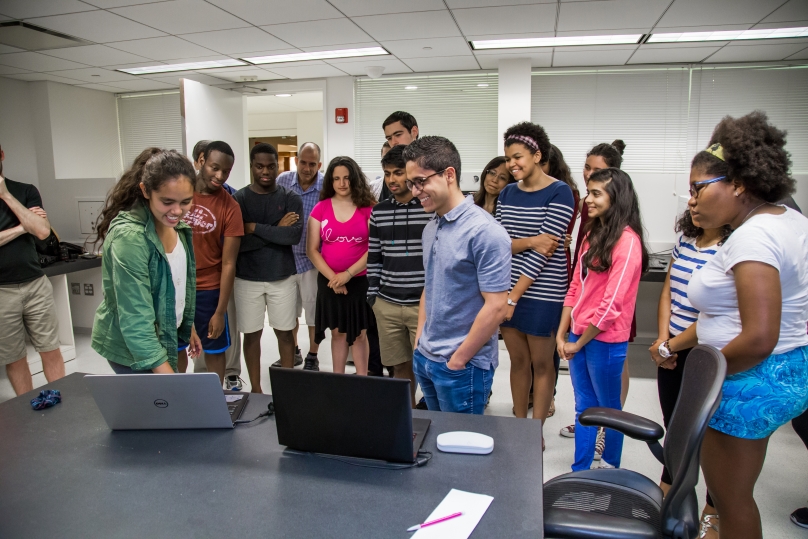 Students testing computers